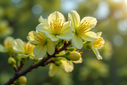 Gros plan d'un arbre de jade en fleurs fanées et feuilles jaunes
